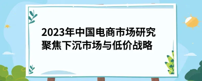 2023年中国电商市场研究：聚焦下沉市场与低价战略